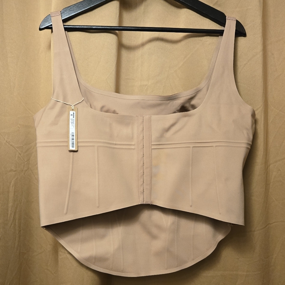 New Skims 3x bonded long corset in sienna - Picture 3 of 5
